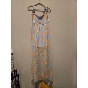 Aakaa Women's Floral Maxi Dress M Off Shoulder Casual Resort Bloomcore